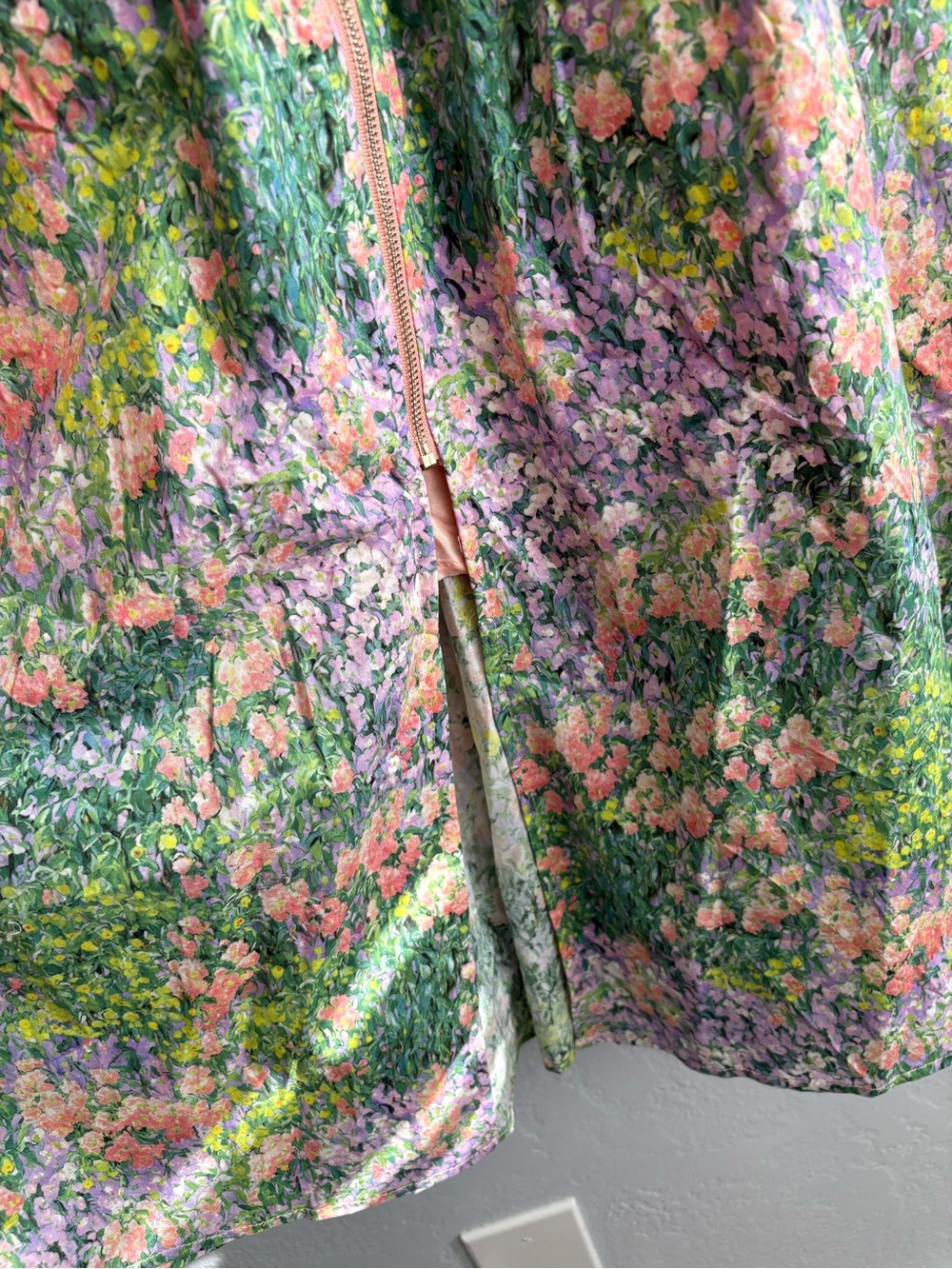 ❤️NEW entro Floral Zip-Front Midi Dress in Green and Orange - Picture 4 of 10